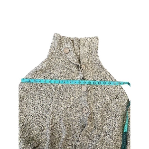 KELSEY Poncho Cape Gold Sparkle Sweater Womens Wood Buttons SZ M/L - Picture 7 of 9